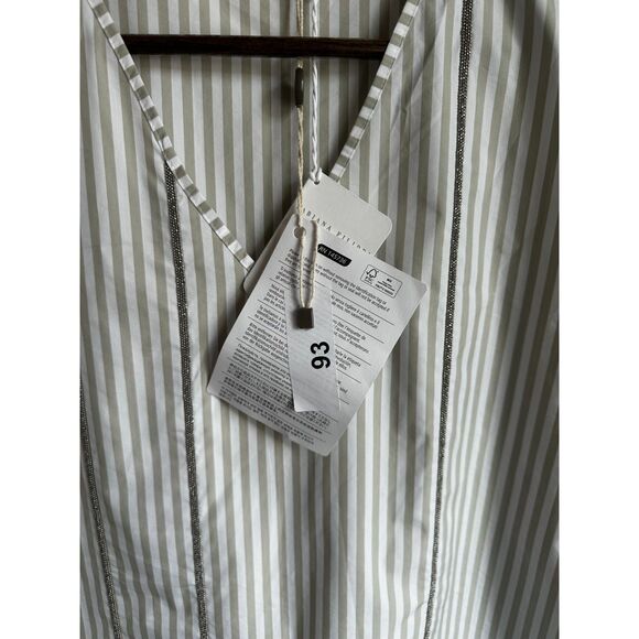 NWT FABIANA FILIPPI Women's White Striped Embellished Sleeveless Tunic Size 3XL - Picture 8 of 10